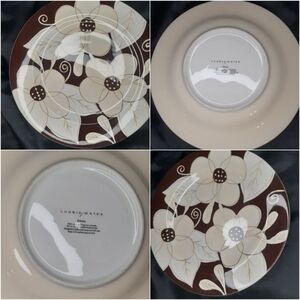 Two "Laurie Gates Emma" Plate White and Brown